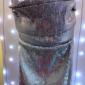 Silver Sequin Prom Dress